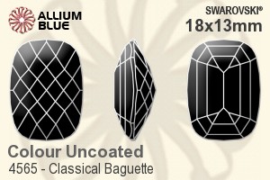 スワロフスキー Classical Baguette ファンシーストーン (4565) 18x13mm - カラー（コーティングなし） 裏面にホイル無し