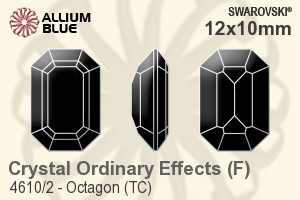 スワロフスキー Octagon (TC) ファンシーストーン (4610/2) 12x10mm - クリスタル （オーディナリー　エフェクト） ゴールドフォイル