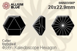 スワロフスキー Kaleidoscope Hexagon ファンシーストーン (4699) 20x22.9mm - カラー 裏面にホイル無し