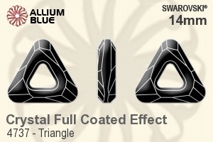 スワロフスキー Triangle ファンシーストーン (4737) 14mm - クリスタル（フルコーティング　エフェクト） 裏面にホイル無し