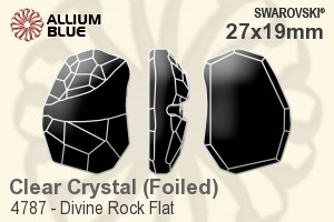 スワロフスキー Divine Rock Flat ファンシーストーン (4787) 27x19mm - クリスタル プラチナフォイル