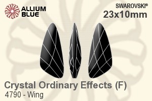 スワロフスキー Wing ファンシーストーン (4790) 23x10mm - クリスタル エフェクト 裏面プラチナフォイル