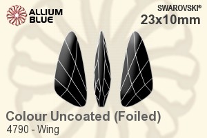 スワロフスキー Wing ファンシーストーン (4790) 23x10mm - カラー 裏面プラチナフォイル