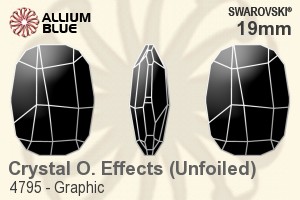 スワロフスキー Graphic ファンシーストーン (4795) 19mm - クリスタル エフェクト 裏面にホイル無し