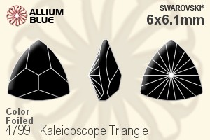 スワロフスキー Kaleidoscope Triangle ファンシーストーン (4799) 6x6.1mm - カラー 裏面プラチナフォイル