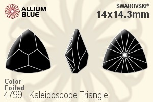 スワロフスキー Kaleidoscope Triangle ファンシーストーン (4799) 14x14.3mm - カラー 裏面プラチナフォイル