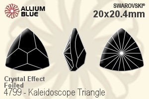 スワロフスキー Kaleidoscope Triangle ファンシーストーン (4799) 20x20.4mm - クリスタル エフェクト 裏面プラチナフォイル