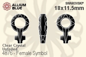 スワロフスキー Female Symbol ファンシーストーン (4876) 18x11.5mm - クリスタル 裏面にホイル無し