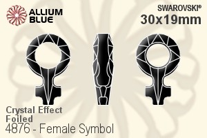 スワロフスキー Female Symbol ファンシーストーン (4876) 30x19mm - クリスタル エフェクト 裏面プラチナフォイル