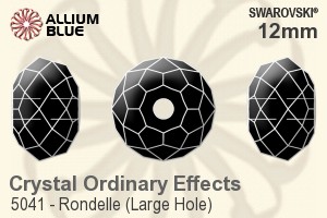 スワロフスキー Rondelle (Large Hole) ビーズ (5041) 12mm - クリスタル （オーディナリー　エフェクト）