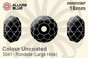 スワロフスキー Rondelle (Large Hole) ビーズ (5041) 18mm - カラー（コーティングなし）