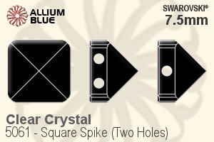 スワロフスキー Square Spike (Two Holes) ビーズ (5061) 7.5mm - クリスタル