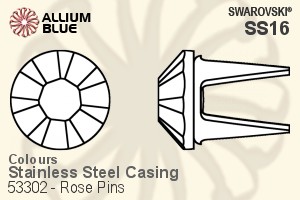 スワロフスキー Rose Pin (53302), ステンレススチールケーシング, SS16ストーン付き - カラー