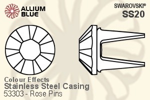 スワロフスキー Rose Pin (53303), ステンレススチールケーシング, SS20ストーン付き - カラーエフェクト