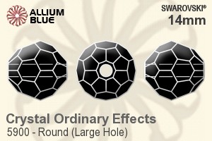 スワロフスキー ラウンド (Large Hole) ビーズ (5900) 14mm - クリスタル エフェクト