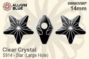 スワロフスキー Star (Large Hole) ビーズ (5914) 14mm - クリスタル