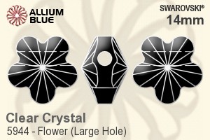 スワロフスキー Flower (Large Hole) ビーズ (5944) 14mm - クリスタル