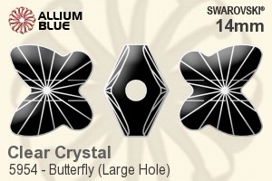 スワロフスキー Butterfly (Large Hole) ビーズ (5954) 14mm - クリスタル