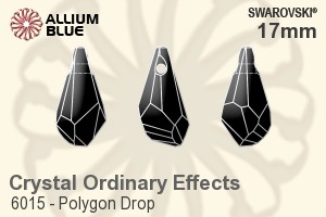 スワロフスキー Polygon Drop ペンダント (6015) 17mm - クリスタル エフェクト