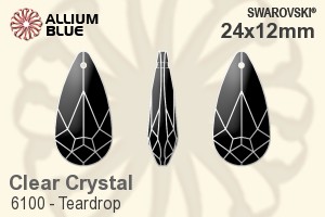 スワロフスキー Teardrop ペンダント (6100) 24x12mm - クリスタル