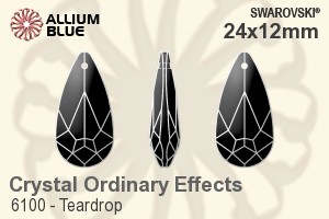 スワロフスキー Teardrop ペンダント (6100) 24x12mm - クリスタル エフェクト