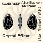 スワロフスキー Radiolarian (Partly Frosted) ペンダント (6730) 18x11.5mm - クリスタル エフェクト