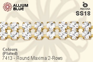 Preciosa Round Maxima 2-Rows Cupchain (7413 7176), Plated, With Stones in SS18 - Colours