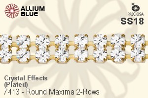 Preciosa Round Maxima 2-Rows Cupchain (7413 7176), Plated, With Stones in SS18 - Crystal Effects