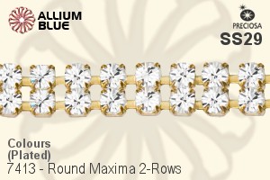 Preciosa Round Maxima 2-Rows Cupchain (7413 7182), Plated, With Stones in SS29 - Colours