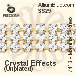 Preciosa Round Maxima 3-Rows Cupchain (7413 7183), Unplated Raw Brass, With Stones in SS29 - Crystal Effects