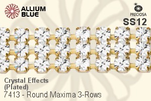 Preciosa Round Maxima 3-Rows Cupchain (7413 7175), Plated, With Stones in PP24 - Crystal Effects