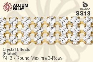 Preciosa Round Maxima 3-Rows Cupchain (7413 7177), Plated, With Stones in SS18 - Crystal Effects