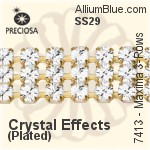 Preciosa Round Maxima 3-Rows Cupchain (7413 7183), Plated, With Stones in SS29 - Crystal Effects