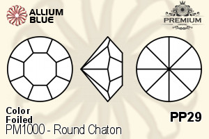 PREMIUM CRYSTAL Round Chaton PP29 Light Siam F