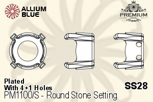 PREMIUM Round Stone Setting (PM1100/S), With Sew-on Holes, SS28 (5.9 - 6.1mm), Plated Brass