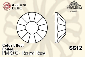 PREMIUM CRYSTAL Round Rose Flat Back SS12 Light Colorado Topaz AB F