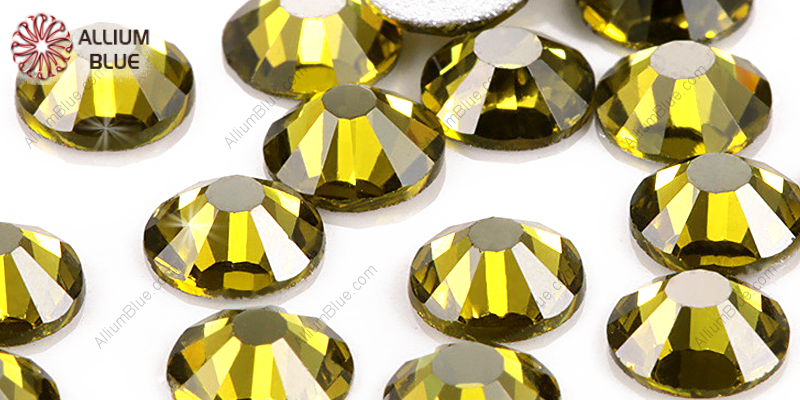 PREMIUM CRYSTAL Round Rose Flat Back SS6 Olivine F