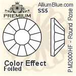 プレミアム ラウンド Rose Hot-Fix Flat Back (PM2000HF) SS5 - カラー Effect 裏面フォイル