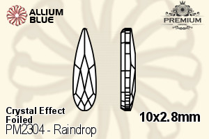 プレミアム Raindrop Flat Back (PM2304) 10x2.8mm - クリスタル エフェクト 裏面フォイル