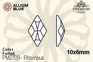 プレミアム Rhombus Flat Back (PM2709) 10x6mm - カラー 裏面フォイル