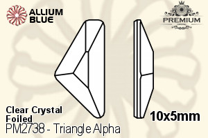 プレミアム Triangle Alpha Flat Back (PM2738) 10x5mm - クリスタル 裏面フォイル