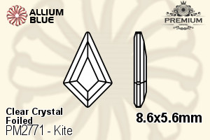 プレミアム Kite Flat Back (PM2771) 8.6x5.6mm - クリスタル 裏面フォイル