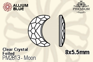 プレミアム Moon Flat Back (PM2813) 8x5.5mm - クリスタル 裏面フォイル