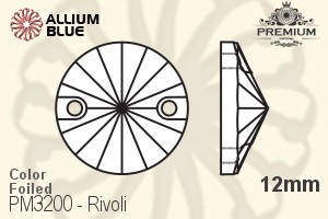 PREMIUM CRYSTAL Rivoli Sew-on Stone 12mm Jet F