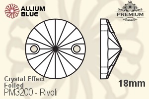 プレミアム リボリ ソーオンストーン (PM3200) 18mm - クリスタル エフェクト 裏面フォイル