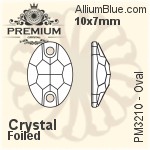 プレミアム Oval ソーオンストーン (PM3210) 10x7mm - クリスタル 裏面フォイル