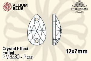 プレミアム Pear ソーオンストーン (PM3230) 12x7mm - クリスタル エフェクト 裏面フォイル