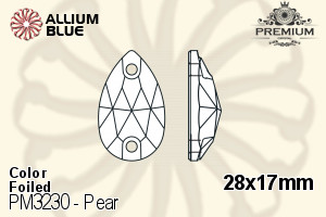 PREMIUM CRYSTAL Pear Sew-on Stone 28x17mm Sapphire F