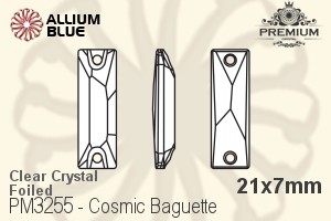 プレミアム Cosmic Baguette ソーオンストーン (PM3255) 21x7mm - クリスタル 裏面フォイル