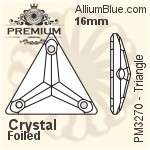 プレミアム Triangle ソーオンストーン (PM3270) 16mm - クリスタル 裏面フォイル